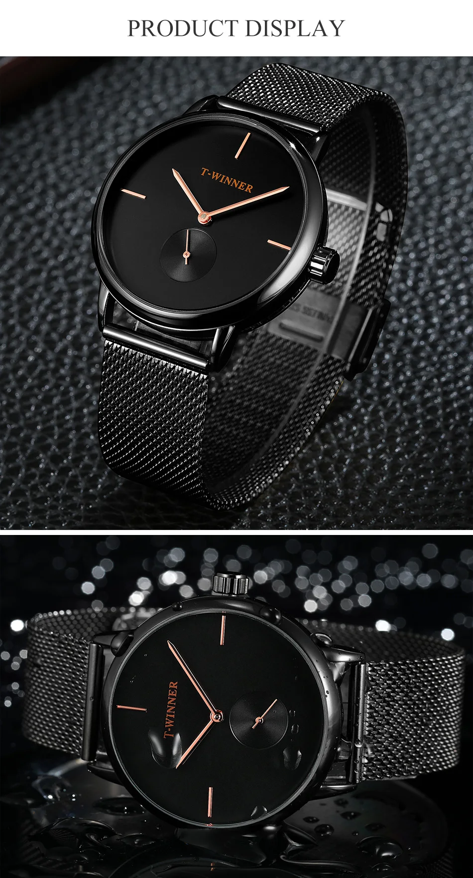 T-WINNER мужские часы лучший бренд модные роскошные Серебристые синие механические часы с ручным заводом Мужские Простые повседневные водонепроницаемые наручные часы