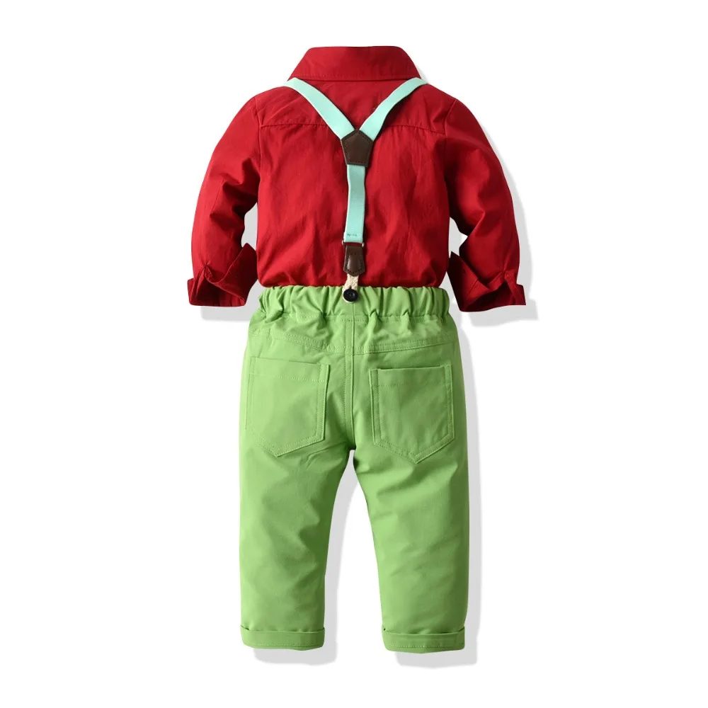 Рождественский комплект джентльмена для мальчиков; торжественные костюмы; Детские Праздничные комплекты; Детские костюмы из 2 предметов; модная детская одежда