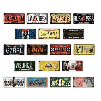 

80 Pcs Car License Metal Plate Car Number Tin Signs Bar Pub Cafe Decor Metal Sign Garage Painting Art Plaque Poster Wholesale k1