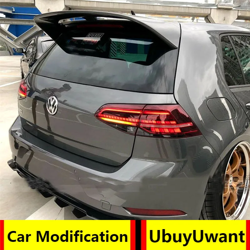 Для Volkswagen GOLF 7 MK7 2014 + FRP материал грунтовки цвет автомобиля задний спойлер на крышу