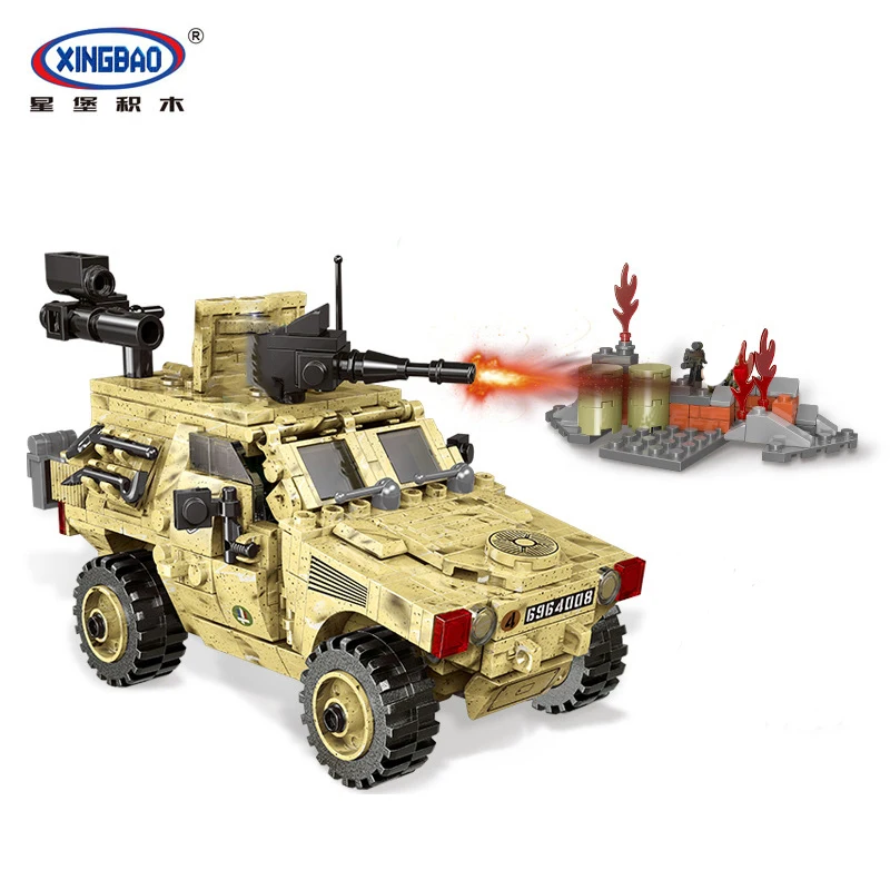 XINGBAO 06024 451PCS Military Battle Series WW2 The Wheeled Armored Vehicle Set Building Blocks Bricks Educational Toys Boys Toy | Игрушки и