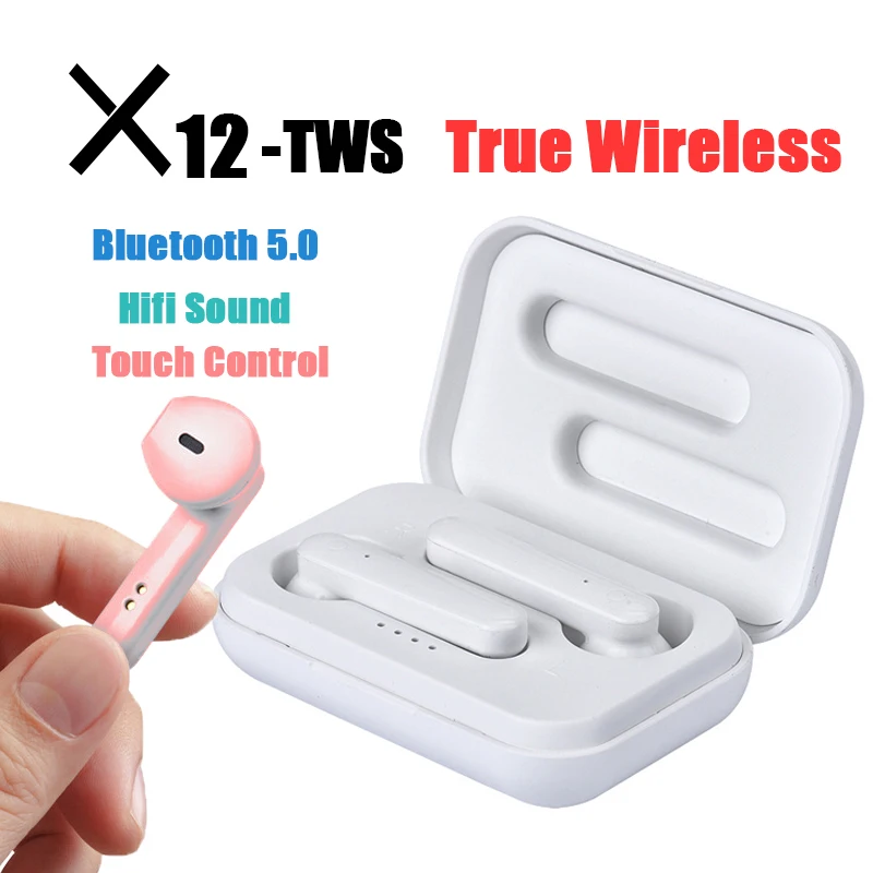 Prezzo Nuovo X12 tws vero Cuffia senza fili bluetooth 5.0 auricolari bilaterale chiamata stereo Auricolari Sport Auricolare fone de ouvido audifonos