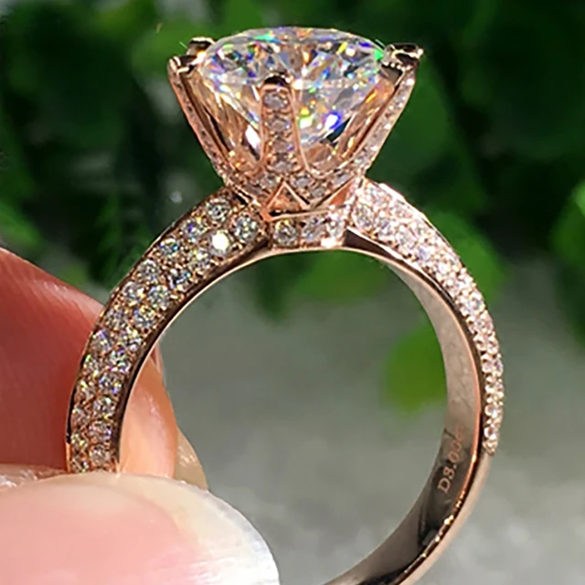 0.30cts. Cushion Cut Solitaire Diamond Split Shank 18K Rose Gold Ring