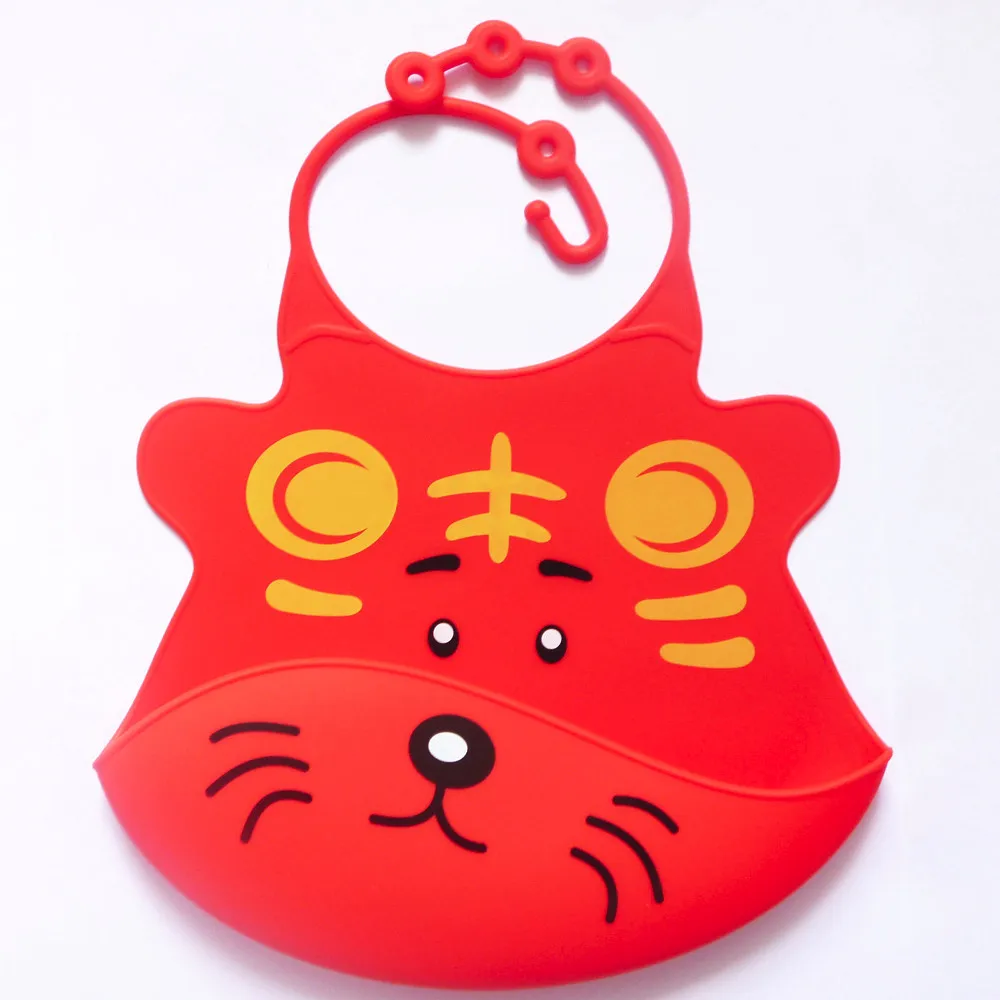  2020 Baby Bibs Baby waterproof bib white Silicone Waterproof Bib with Pockets Baby Newborn Cartoon Aprons Silicone saliva bib