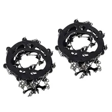 2 шт. 8-Teeth 2 размер спортивный Противоскользящий ледяной Захват Бутсы ботинок Захваты Crampon цепь шип снег для пеших прогулок Альпинизм черный