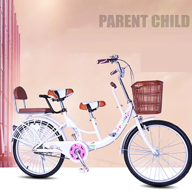 Two-Person 22-Inch Bike Mother And Child Bike Women's Mother And Child Bicycle Can Bring 2 Children Two-Person 22-Inch Bike Mother And Child Bike Women's Mother And Child Bicycle Can Bring 2 Children