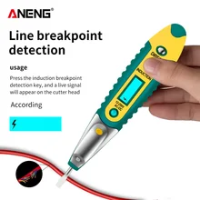 Probador de lápiz de prueba Digital, bolígrafo Detector de voltaje eléctrico, destornillador con pantalla LCD, CA/CC de 12-250V, para herramientas de electricista