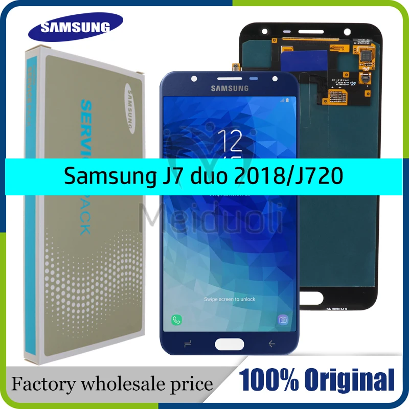 

SUPER AMOLED 5.5'' LCD for SAMSUNG Galaxy J7 Duo 2018 J720 J720F AMOLED LCD Display Touch Screen Digitizer Assembly Adjustable