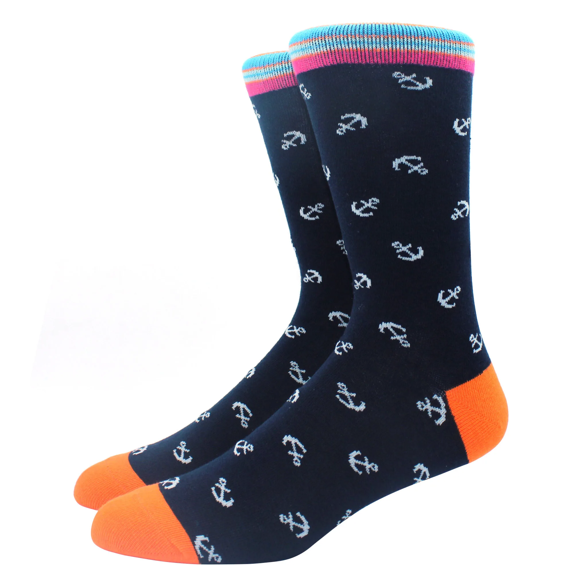 Vibrant Hiphop Cotton Men's Socks - Harajuku Fun Animal Design
