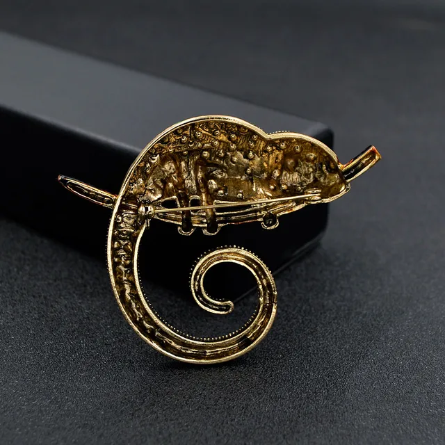 CINDY XIANG Large Lizard Chameleon Brooch Animal Coat Pin Rhinestone Fashion Jewelry Enamel Accessories Ornaments 3 Colors Pick 6