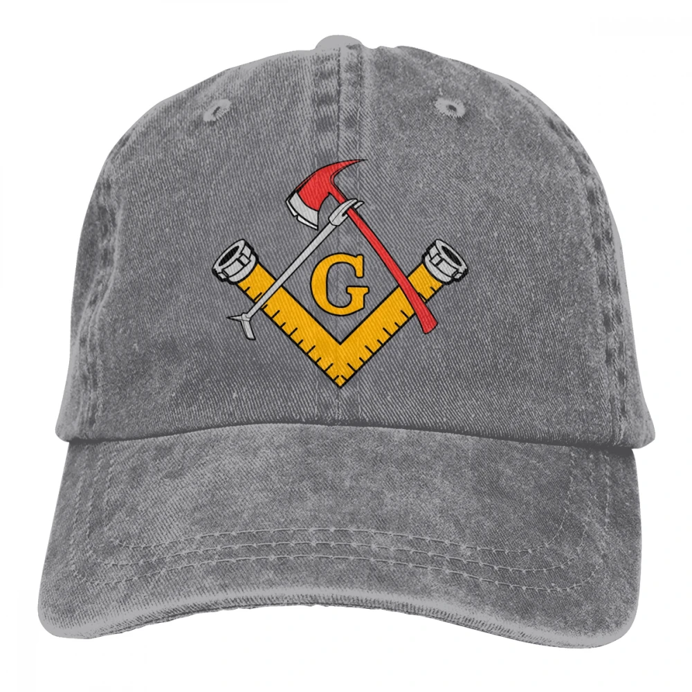 Masonic пожарный инструменты Casquette черный унисекс Мужские Женские джинсовые бейсболка с ремешком кепки Регулируемый Гольф папа шляпа