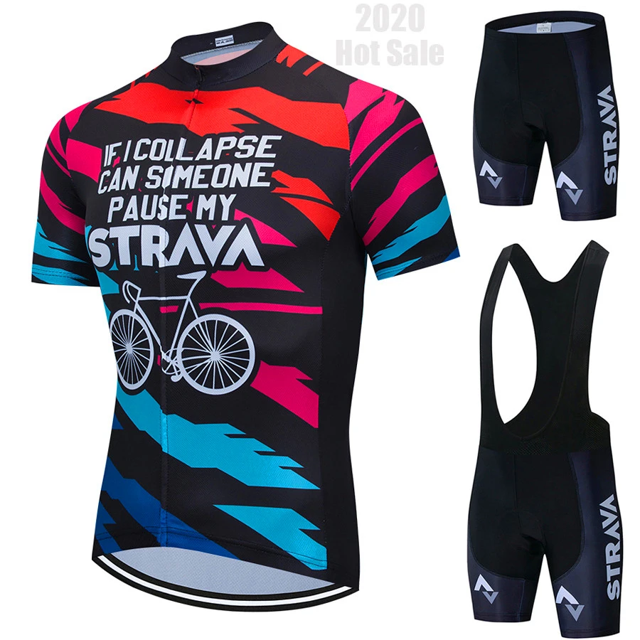Трикотажный комплект для велоспорта STRAVA дышащая одежда горного велосипеда лето