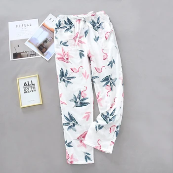 

2020 Women Sleepwear Nightwear Loungewear Homewear Ankle Length Pants Floral Print Ladies Clothes Silk Satin Pajamas