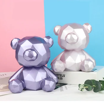

Nordic modern style Lucky Bear Piggy Bank Home ornament cartoon adult coin box Valentine's Day gift for Girls