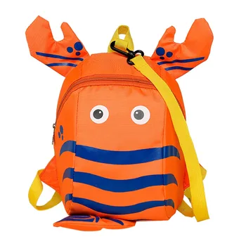 

Aelicy Fashion Shoulder Bag Children Boys And Girls Cute Cartoon Stereo 3D Lobster Anti-lost Shoulder Bag Backpack For Children
