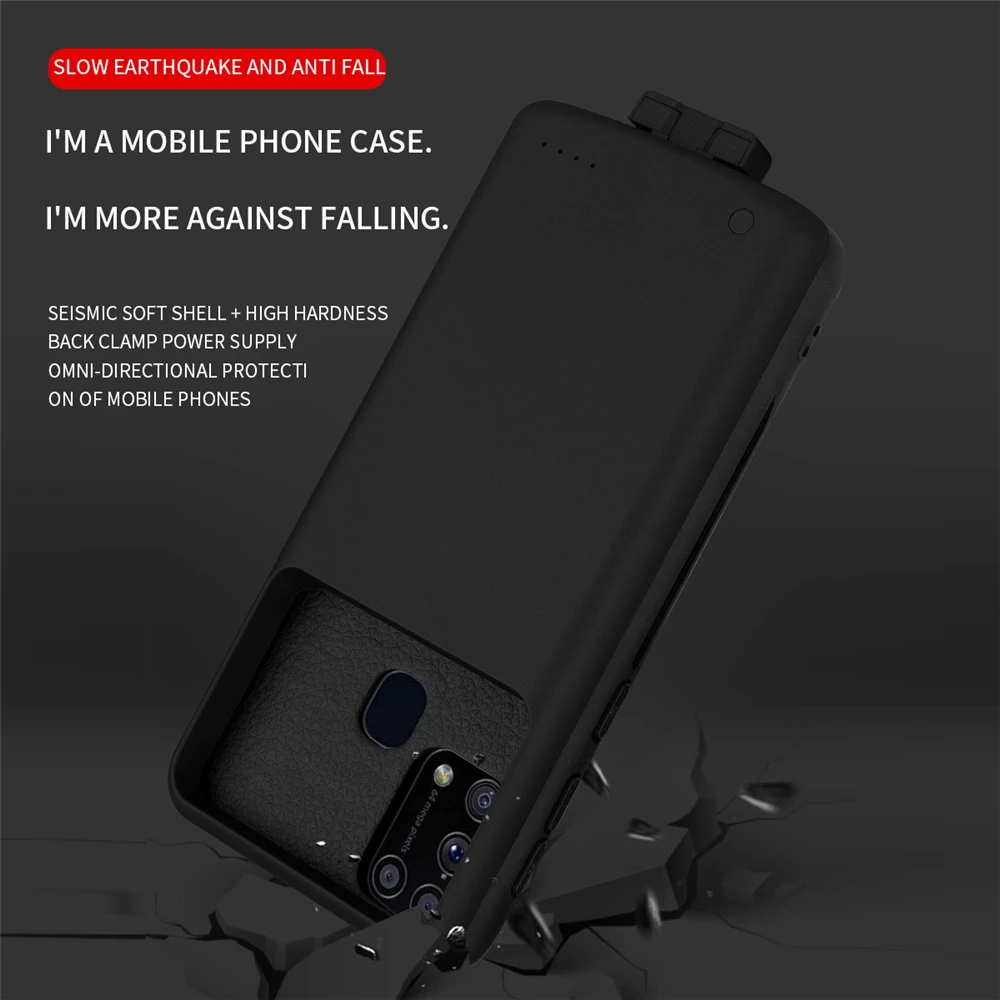 Тонкий чехол NTSPACE 5000 мАч для зарядки аккумуляторов Samsung Galaxy M31 аккумулятора