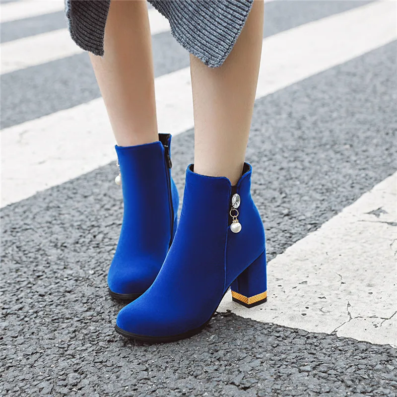 Smirnova/ г., Новое поступление, зимние женские ботинки пикантные модельные туфли с круглым носком обувь для вечеринок женские ботильоны женские ботинки на высоком каблуке