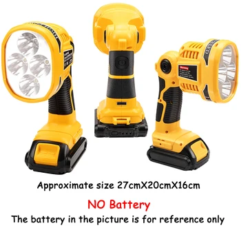 

Portable Spotlight Work LED Torch Warning Lamp Flashlight 12W use with DCB200 DCB140 Li-Ion Battery Outdoor Light For Dewalt