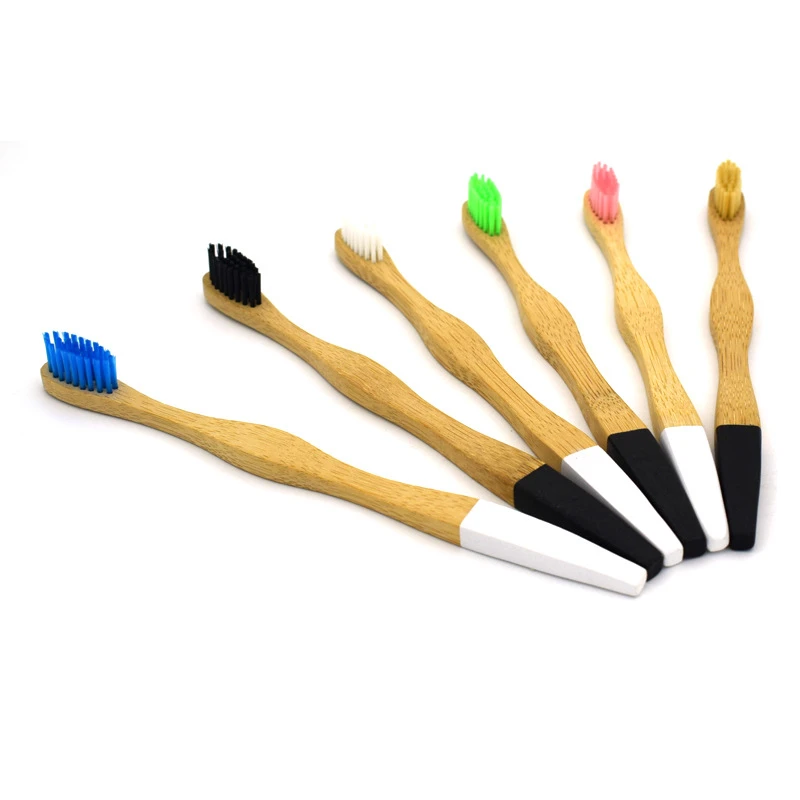 

1PC Personal Environmental Bamboo Charcoal Toothbrush for Oral Health Low Carbon Medium Soft Bristle Wood Handle Toothbrush
