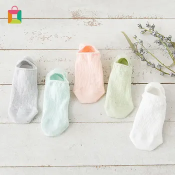 

1 pair of summer socks solid color candy color low-cut socks non-slip invisible socks leisure boat ankle socks Glittery