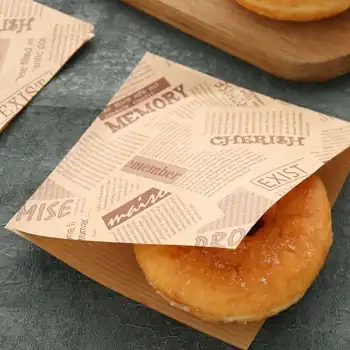 

2 Packs Food Greaseproof Paper Bag Sandwich Donut Bread Paper Bag Baking Accessories Wedding Decoration Kitchen Supplies