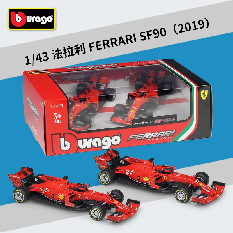 Bburago 1: 43 Ferrari F1 racing 2019 ferrari sf90 model dual car set simulation alloy car model Collection Gift Decoration toy bburago ferrari racing car 1 43 simulation alloy car model classic jewelry decoration collection gift boy racing toy