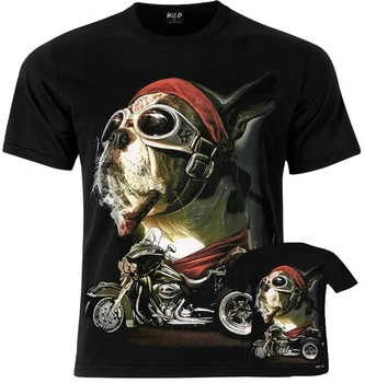 

BULLDOG BIKER Funny Dog Trike Motorbikes Wild T-Shirt S M L XL