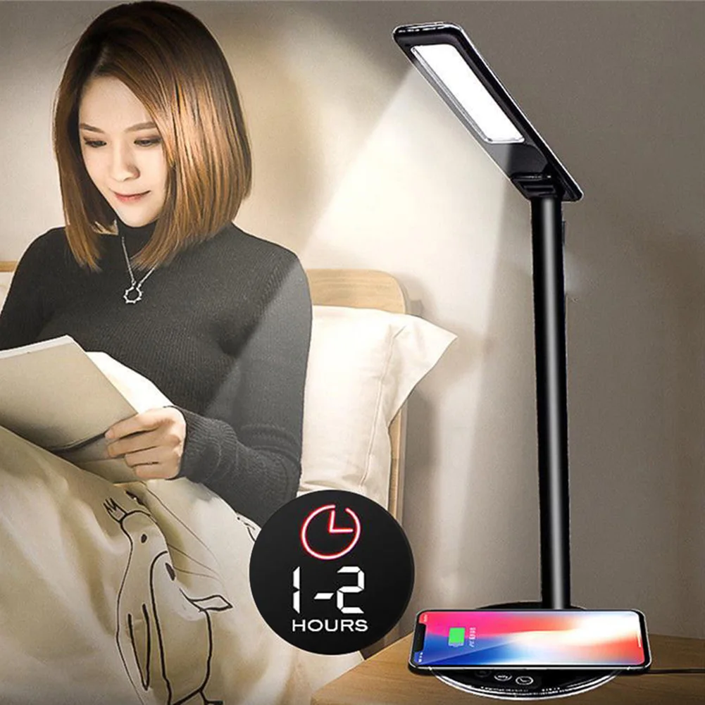 

5V 2.5A LED Table Lamp Concise Folding Desk Lamp Touch Induction Eye Protection Lamp Wireless Modern USB Output Charger Light