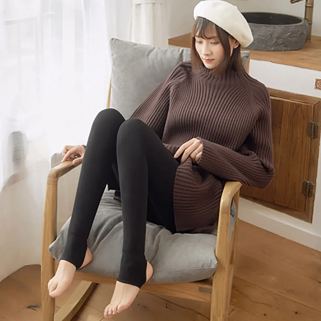 Fleece Lined Leggings for Women-Winter High Waisted Plush Thermal Tights