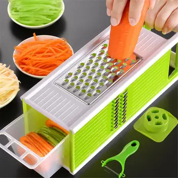 

Multifunctional Vegetable Fruit Cutters Potato Slicer Grater Peeler With Steel Blade Carrot Grater Shredder Kitchen Basket Tools