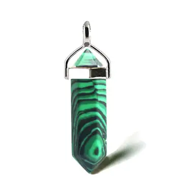 

Quartz Point Pendant Charm Malachite Diy Stone Jewelry Accessories Healing Reiki Chakra Jewelry Findings 2017 New Arrival