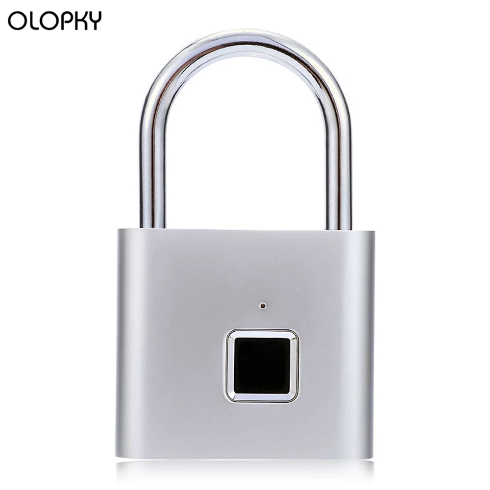 

New Keyless USB Rechargeable Anti-Theft Fingerprint Smart Padlock Quick Unlock Door Lock Zinc alloy Metal Self Developing Chip