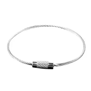 

Outdoor Travel EDC Stainless Steel Wire Rope Luggage Tag Keychain Ring Creative carabiner Keys hanging Cable