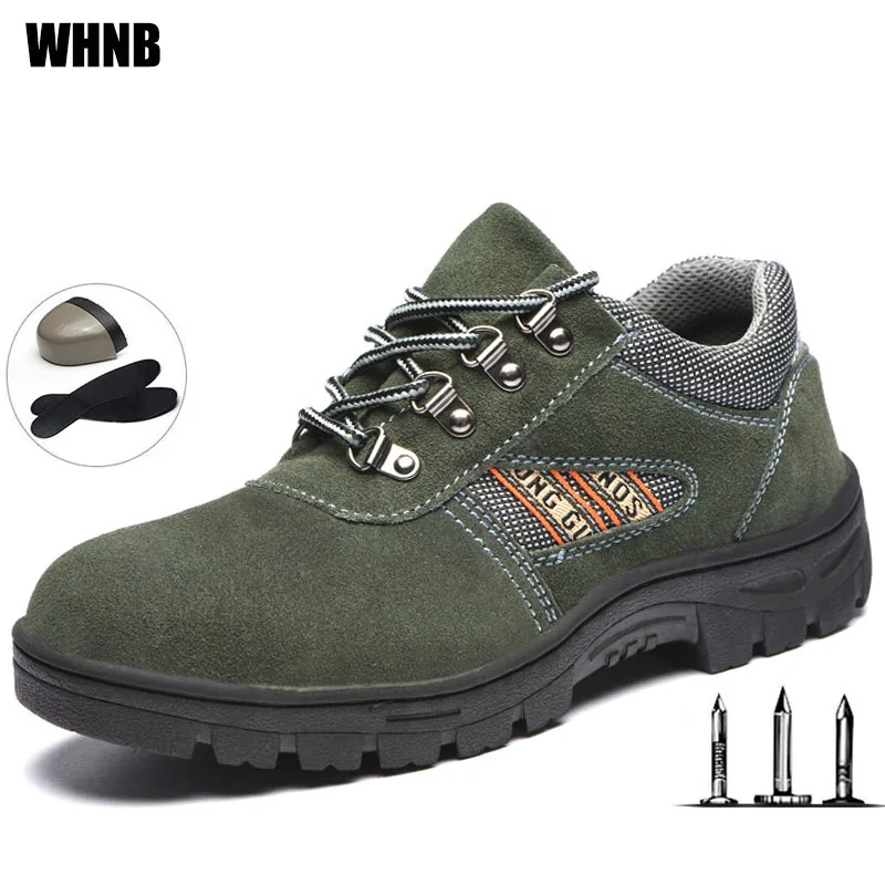 

Safety Shoes Men New Cowhide Construction Resistant Steel Toe Work Shoes Anti-smashing Anti-piercing Work Boots Protective Shoes