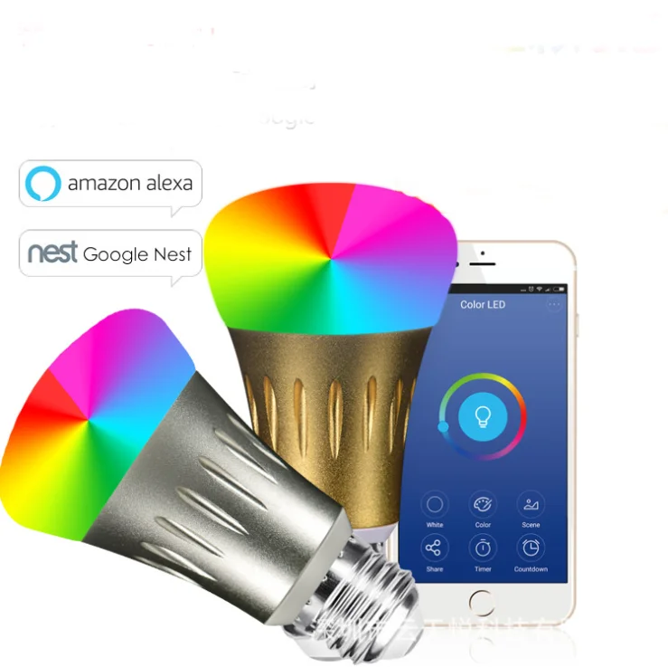 Умсветильник лампа AiLESEN 10 Вт WiFi B22 E27 светодиодная работает с 85 265 в RGB + белый
