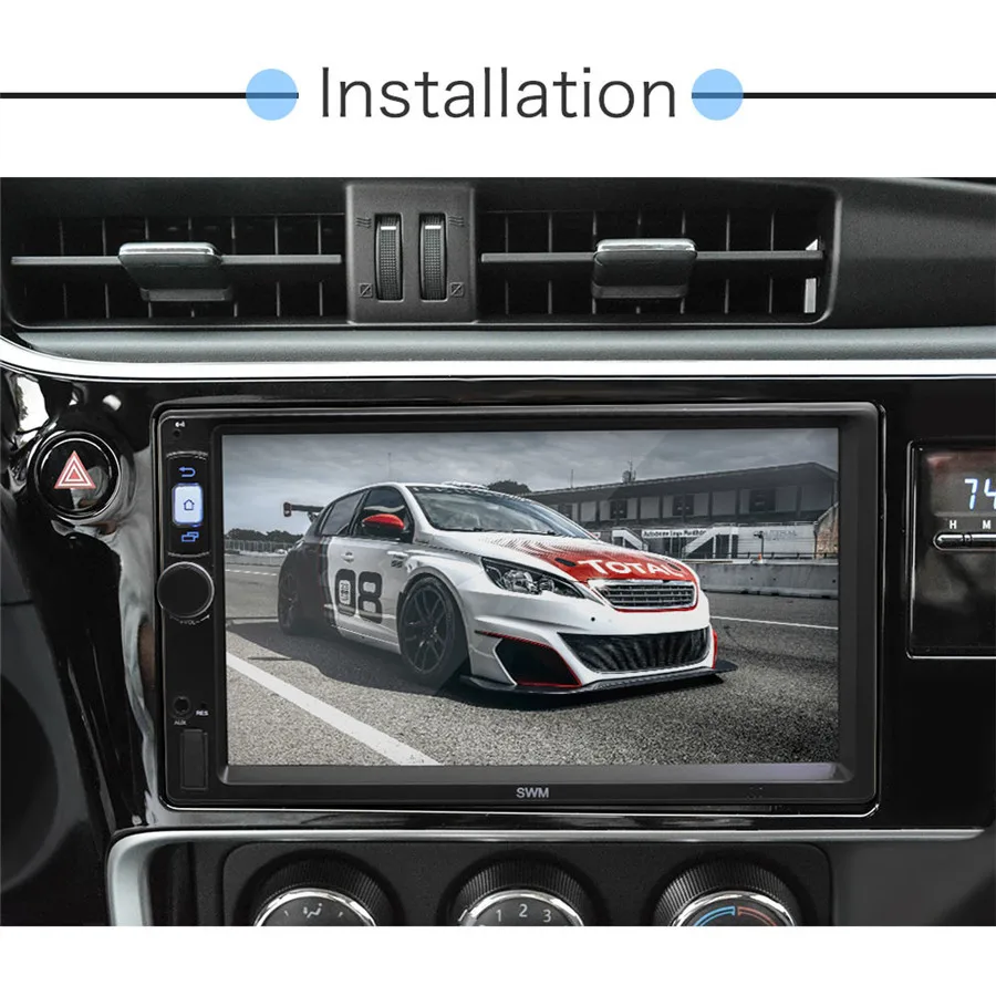 7 дюймов 2 DIN Android 8,1 автомобильный MP5 плеер bluetooth wifi gps навигация FM Радио 1G+ 16G сенсорный экран