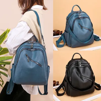 

Women's Backpack Fashion Solid Color Shoulder Bag Leather Waterproof Handbag Shoulder Bags Messenger Bag Travel Backpack рюкзак