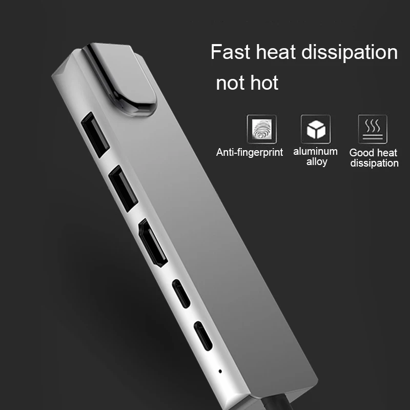 6 in 1 USB C HUB Type C to HDMI 4K USB 3.0 Adapter Thunderbolt 3 Adapter For Macbook Samsung Galaxy S10 Huawei P30 Pro USB-C HUB
