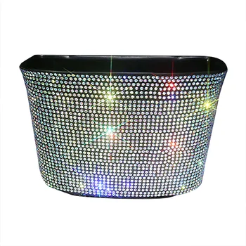 

Creative Diamond Car Trash Can Personality Car Hanging Trash Bin Garbage Car Multi-function Bag Plastic Storage Box for All Car