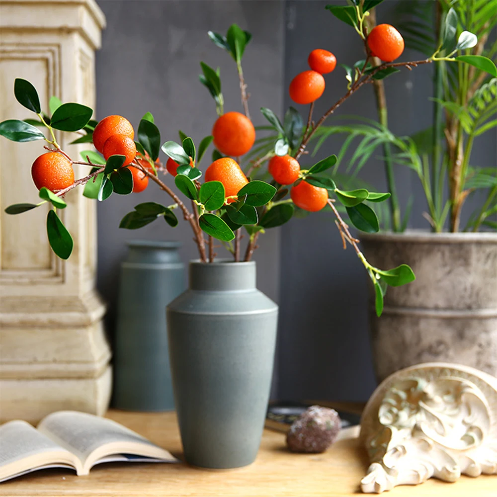 Artificial Fruit Tangerine Oranges Hanging Vines Plant Garland Artificial  Berries Kumquat Leaves for Home Garden Wedding Party Decor (Tangerine Vine