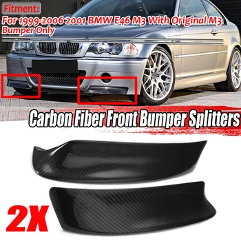 

1Pair Racing Carbon Fiber Style Front Bumper Lip Diffuser Splitters Canard Splitter Air Vent Cover Trim for BMW E46 M3 1999-2006