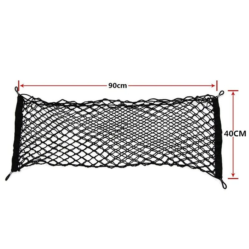 Регулируемый универсальный конверт 90x40 см, автомобильный багажник, багажная сетка для хранения груза-универсальная растягивающаяся сетка для грузовика с 4 крючками