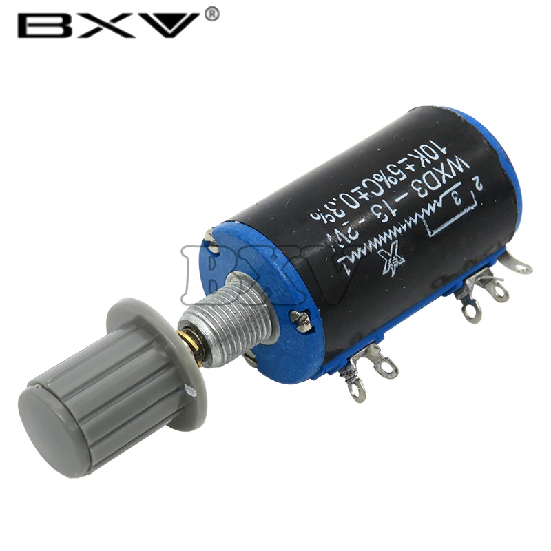 ( 1PCS WXD3-13 2W Potentiometer + 1PCS Grey Knob )100 200 220 1K 2.2K 3.3K 4.7K 5.6K 6.8K 10K 22K 33K 47K 100K Ohm WXD3-13-2W