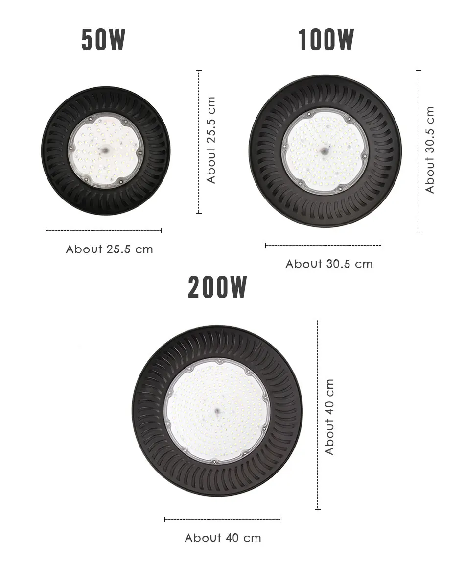 Светодиодный подвесной светильник типа High Bay светильник 50W 100W 200W НЛО промышленный светильник ing коммерческие гараж Рынок мастерской двор напольный светильник 220V 240V