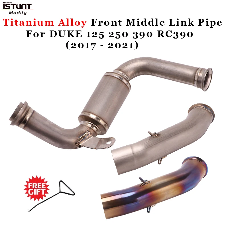 

Motorcycle Exhaust System Modified Titanium Alloy Front Middle Link Pipe For DUKE 125 250 390 RC390 2017 2018 2019 2020 2021