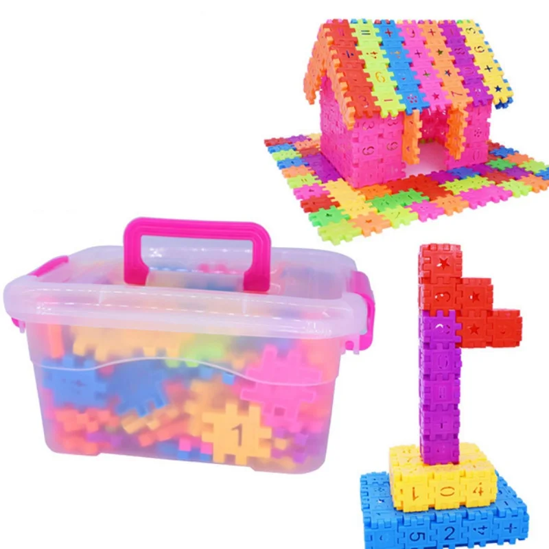 Детские Пластиковые Соединительные блоки умный ранний Развивающий Пазл детские игрушки в подарок - Цвет: Многоцветный