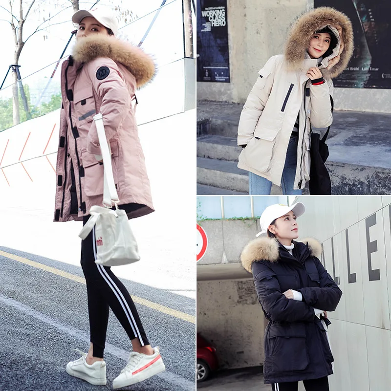 Южная Корея Dongdaemun верхняя одежда для холодной защиты пуховик женский корейский стиль толстый теплый парный лыжный костюм-хлопок