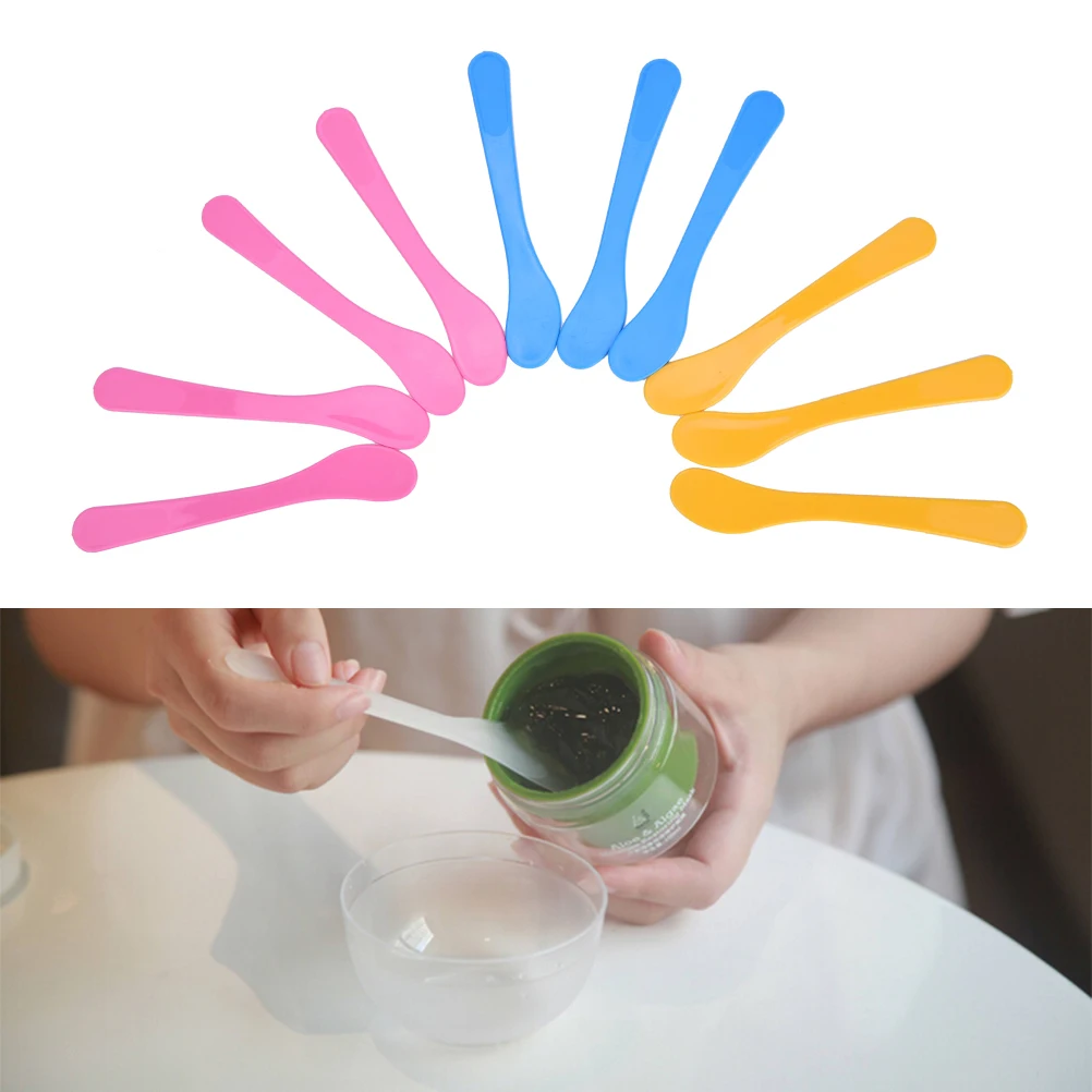 Random color 10PCS New Cosmetic Spatula Plastic DIY Facial Mask Mixing Spatulas Spoon Stick Makeup Tools 16.8cm
