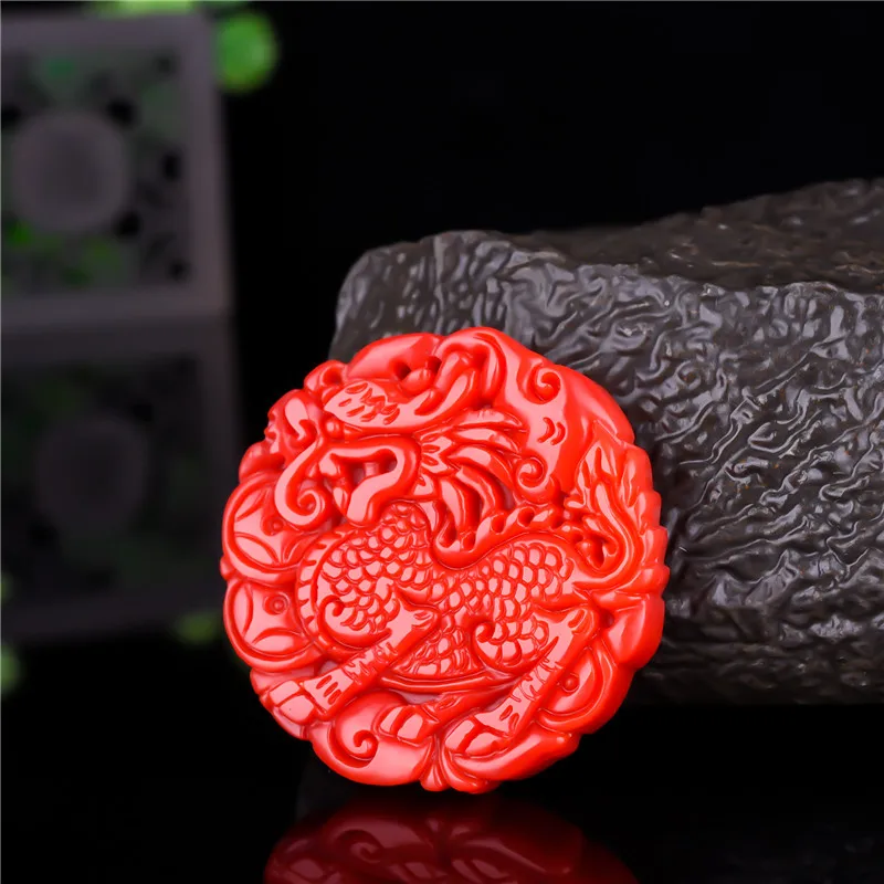 Китайский кулон из красного нефрита и кирина ожерелье с драконом ювелирные