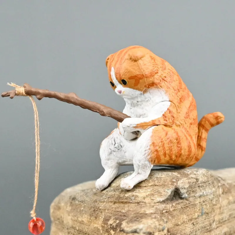 Japan Yell Gashapon Capsule Cute Cute Animal Model Shiba Inu Dog Cat Fishing Doll Toy Collections